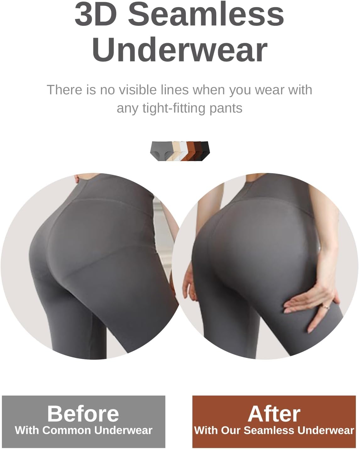 Cuweni Womens Underwear Seamless High Waisted Briefs Silky Stretch No Show Breathable Full Coverage Ladies Panties 6 Pack - Image 3