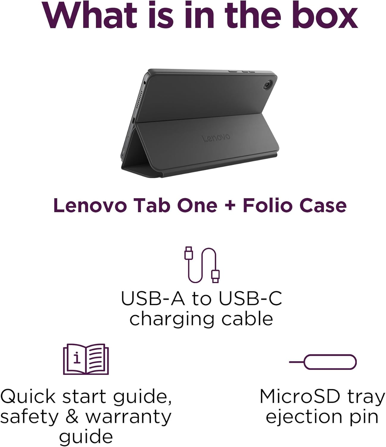 Lenovo Tab One - Lightweight Tablet - up to 12.5 Hours of YouTube Streaming - 8.7" HD Display - 4 GB Memory - 64 GB Storage - MediaTek Helio G85 - Includes Folio Case - Image 8