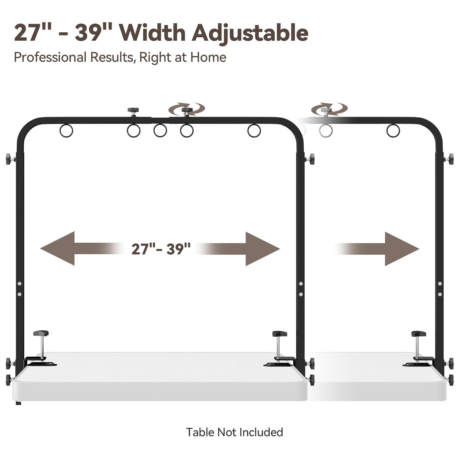 Adjustable Pet Grooming Arm for Table: 42" Height & 27"-39" Width, Clamp Fits Up to 2.76", Includes Hammock & 2 No-Sit Nooses, Heavy-Duty Dog Grooming Station for Home Use, Nail Trimming & Drying - Image 5