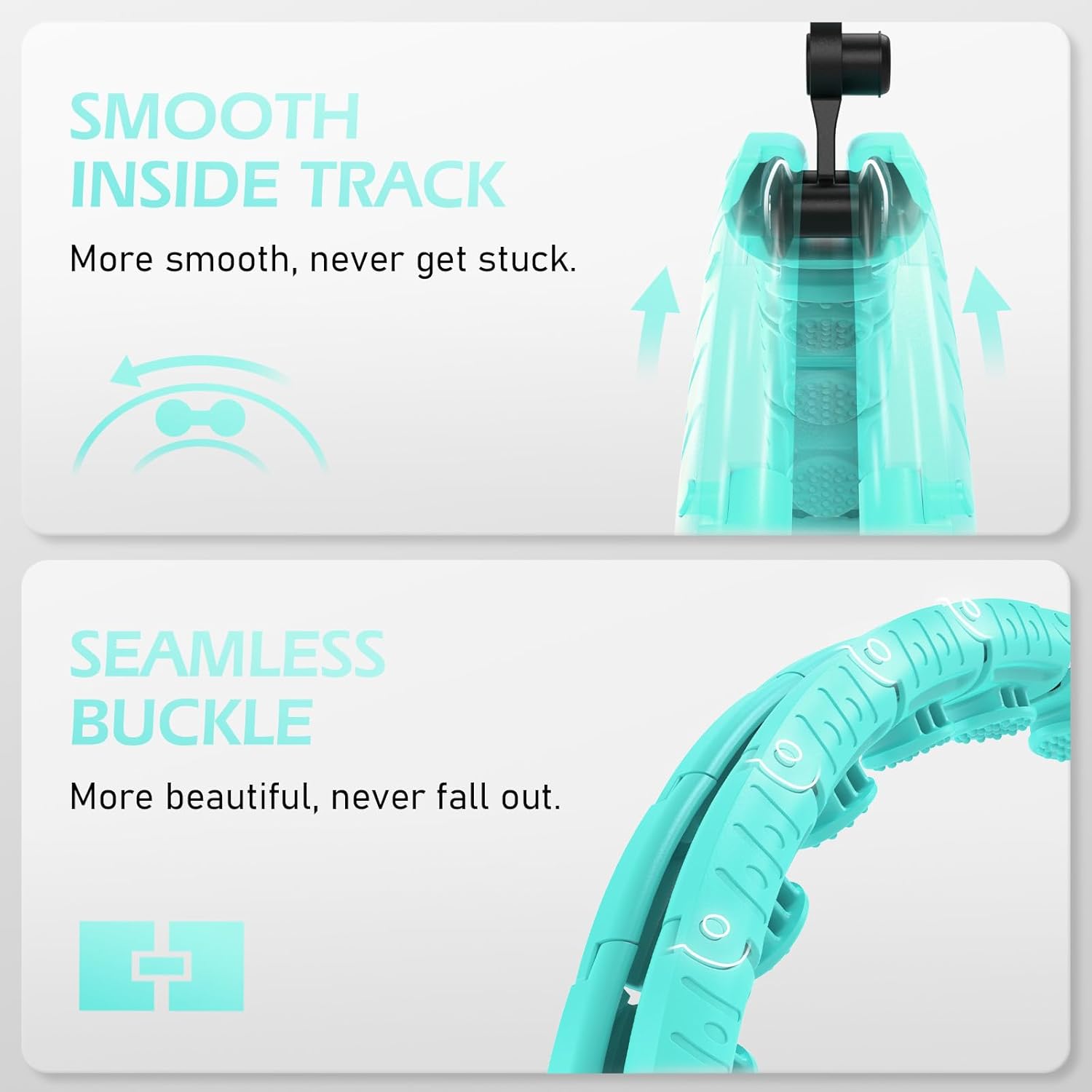JLoibao Weighted Hula Circle with 26/32 Links(56-66 Inch) for Adults Weight Loss, Infinity Fitness Hoop Plus Size, for Women Smart Exercise Equipment - Image 5