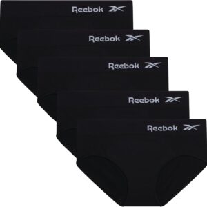 Reebok Hipster Panties for Women – 5 Pack Stretch Performance Seamless Underwear with Relaxed Tag-Free Waistband (S-XL)