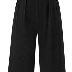 PRETTYGARDEN Summer Jumpsuits for Women Dressy 2026 Fashion Ruffle Cap Sleeve Romper Crew Neck Rib Knit One Piece Outfits