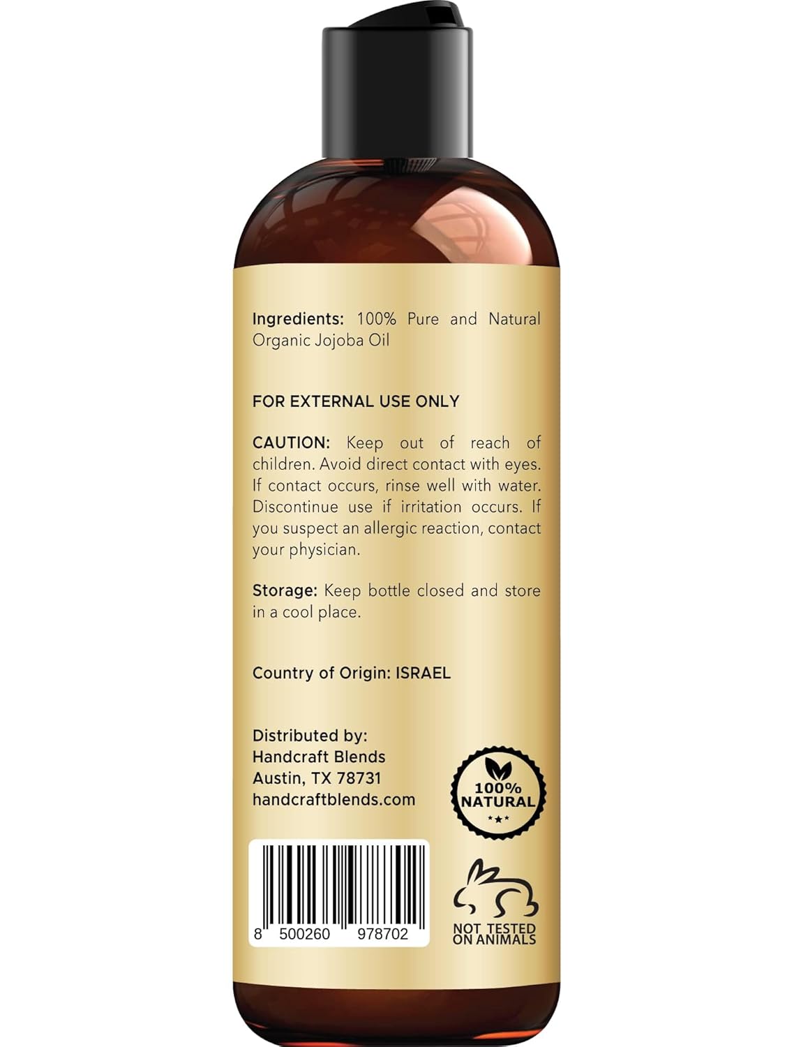Handcraft Blends USDA Organic Jojoba Oil | Cold-Pressed | 8 Fl Oz | 100% Pure & Natural | for Hair, Skin & Face | Premium Grade Carrier Oil | for Massage & Aromatherapy | Hexane-Free - Image 3