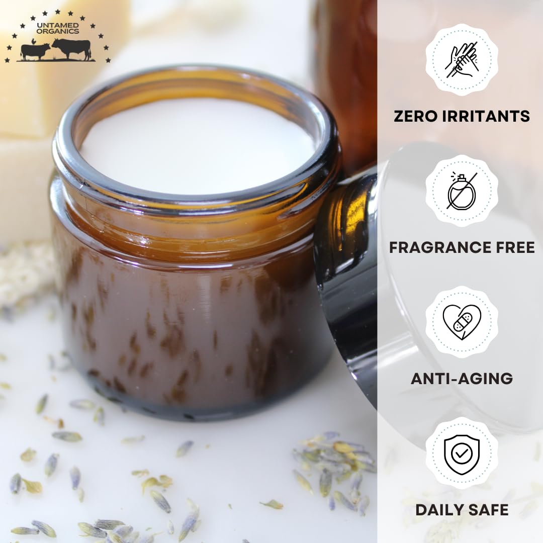 Untamed Organics Handmade Tallow, Castor Oil, and Frankincense Oil Skin Balm - 100% Grass-Fed Tallow for Skin Care - Face & Body Moisturizer for Sensitive Skin, Eczema All-Purpose Balm - 2 FL. oz. - Image 8