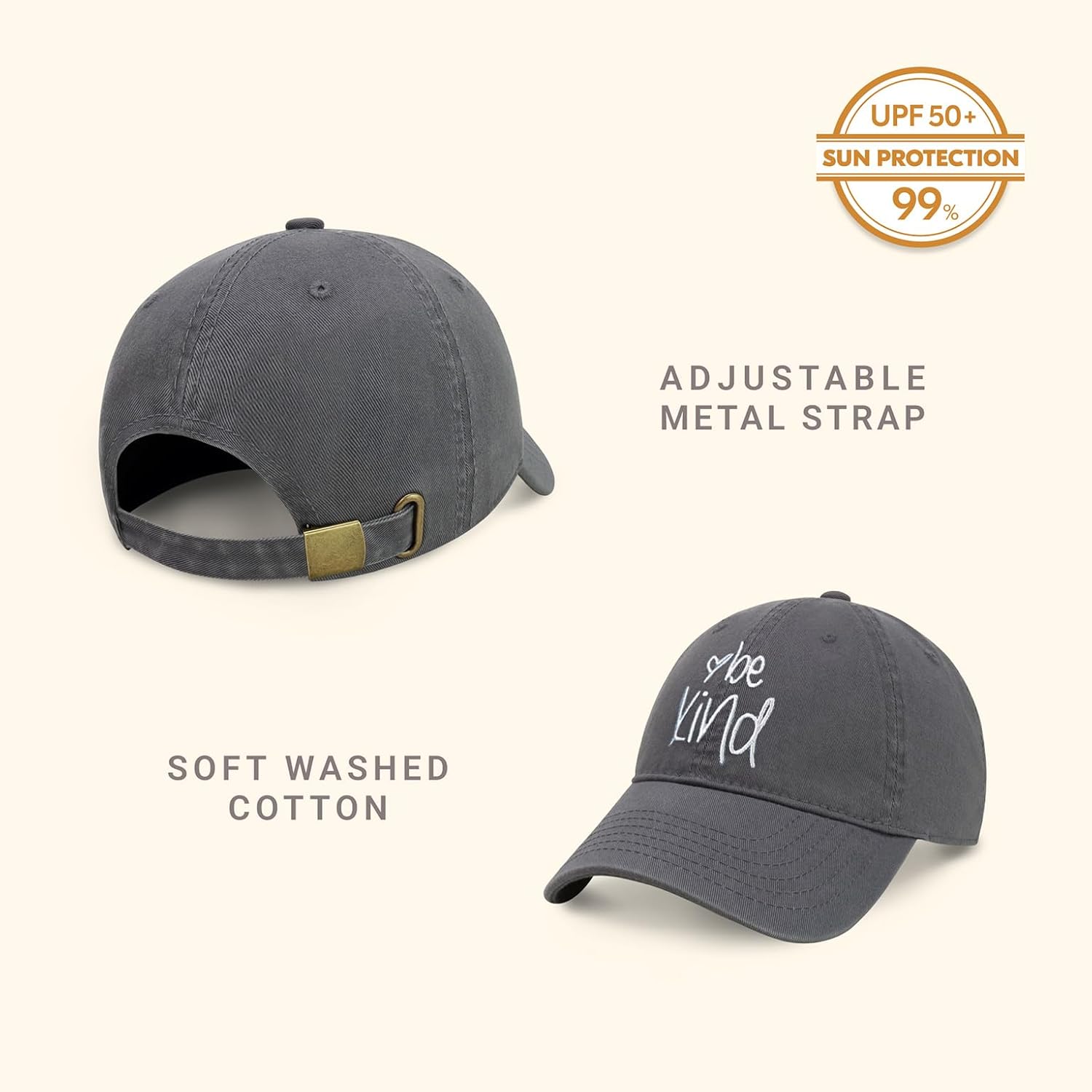 CHOK.LIDS Be Kind Trendy Womens Baseball Cap Unisex Fashion Cotton Polo Style Fun Inspirational Saying Seasonal Headwear - Image 2