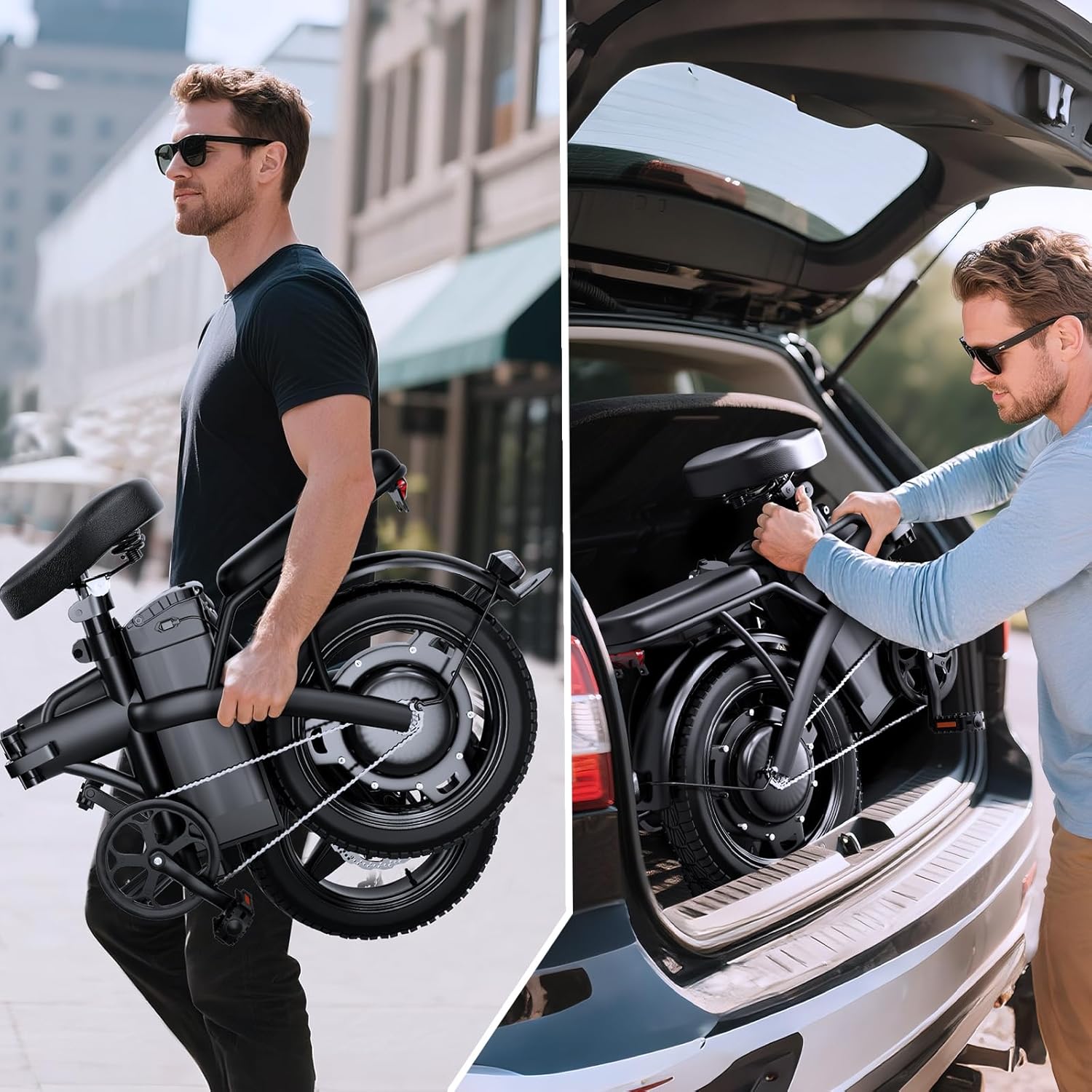 Folding Electric Bike for Adults, 500W Motor 25MPH & 35Miles Long Range, 14” Mini E-Bike with Removable 48V 576Wh Battery, UL Certified Electric Bicycle for Commuting & Teens - Image 5