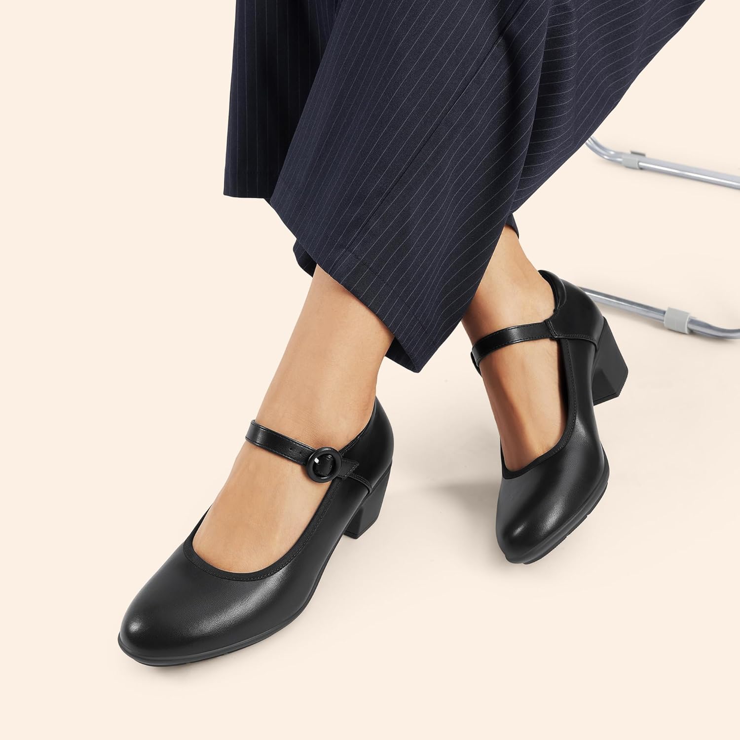 DREAM PAIRS Mary Jane Shoes Women Low Chunky Heels Closed Toe Pumps Comfortable Work Business Dress Shoes - Image 8