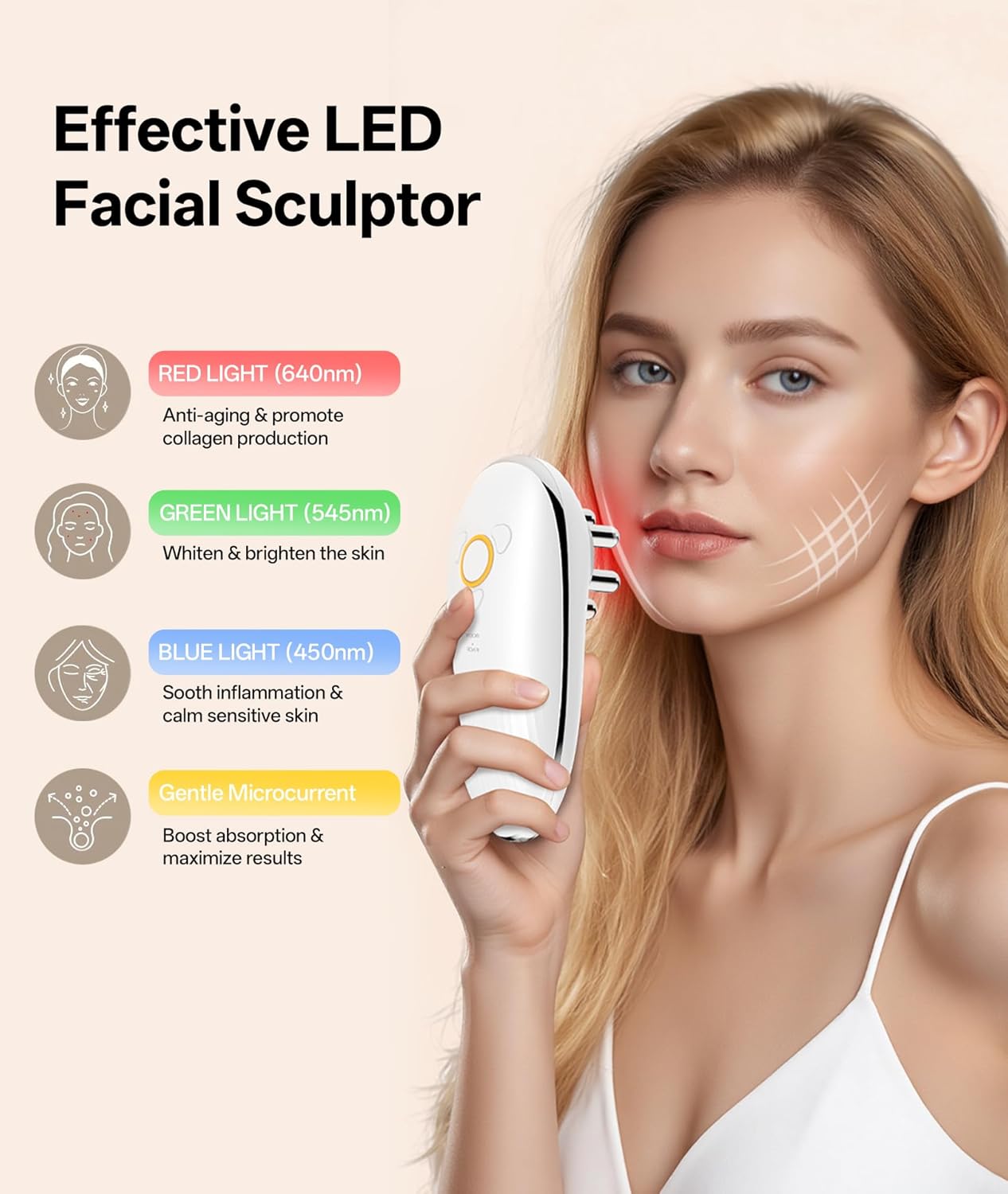 Dopsikn Body Sculpting Machine with Red Light Therapy for Face & Body, Cupping Therapy, Electric Cellulite Massage Tool with 2 Cups, Gift for Women, White - Image 7