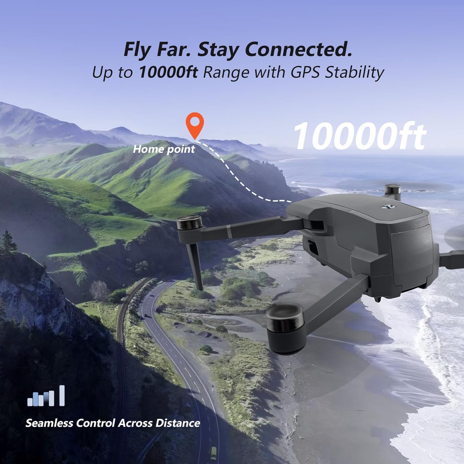 3-Axis Gimbal GPS Drone with 4K Camera YIKKEON Drone, 10000FT Range, 90Min Flight Time with 3 Batteries, 4.5" HD Screen Remote, Auto Return, Follow Me, Brushless Motor, 5G FPV, Foldable RC Quadcopter for Beginners - Under 249g - Image 7