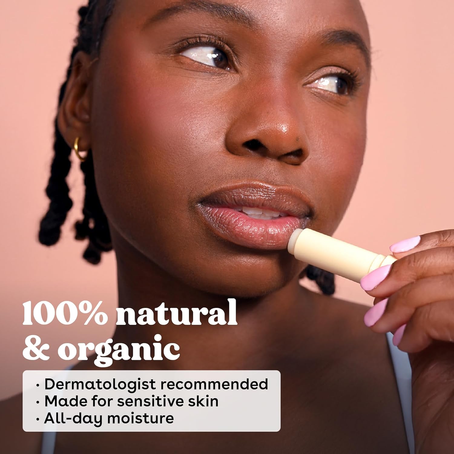 eos 100% Natural & Organic Lip Balm - Strawberry Sorbet, All-Day Moisture, Dermatologist Recommended for Sensitive Skin Care, Lip Care Products, 0.25 oz - Image 4