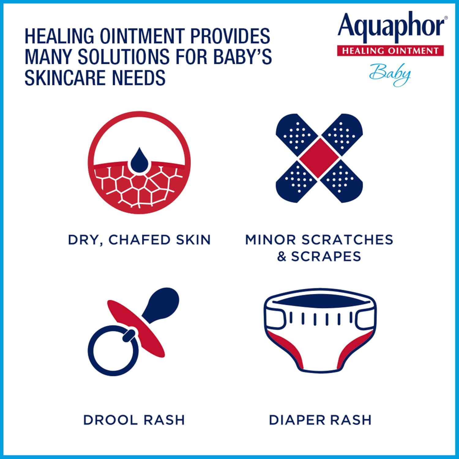 Aquaphor Baby Healing Ointment Advanced Therapy Skin Protectant for Chapped or Dry Skin, Drool Rash and Diaper Rash Ointment, Hypoallergenic Baby Essentials, Travel Size, 0.35 Oz Tube, Pack of 2 - Image 4