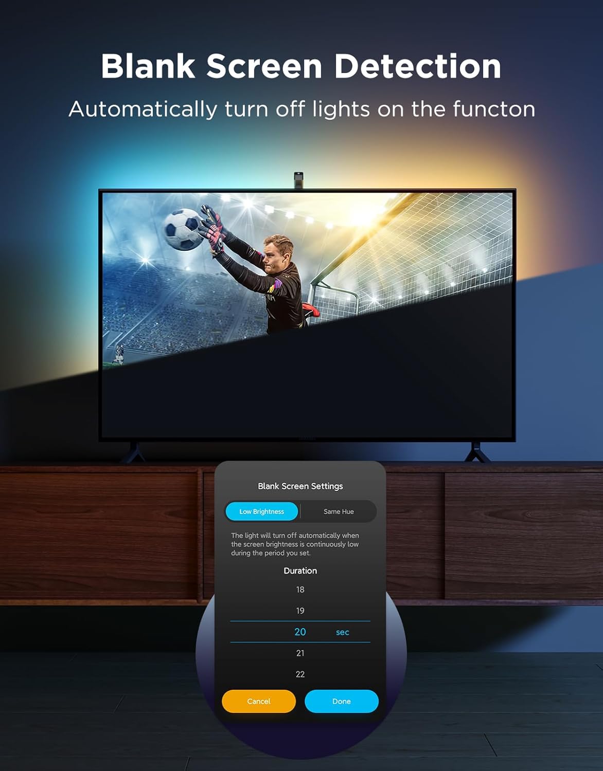 Govee TV Backlight 3 Lite with Fish-Eye Correction Function Sync to 55-65 Inch TVs, 11.8ft RGBICW Wi-Fi LED Strip Lights with Camera, 4 Colors in 1 Lamp Bead, Voice and APP Control, Adapter - Image 7