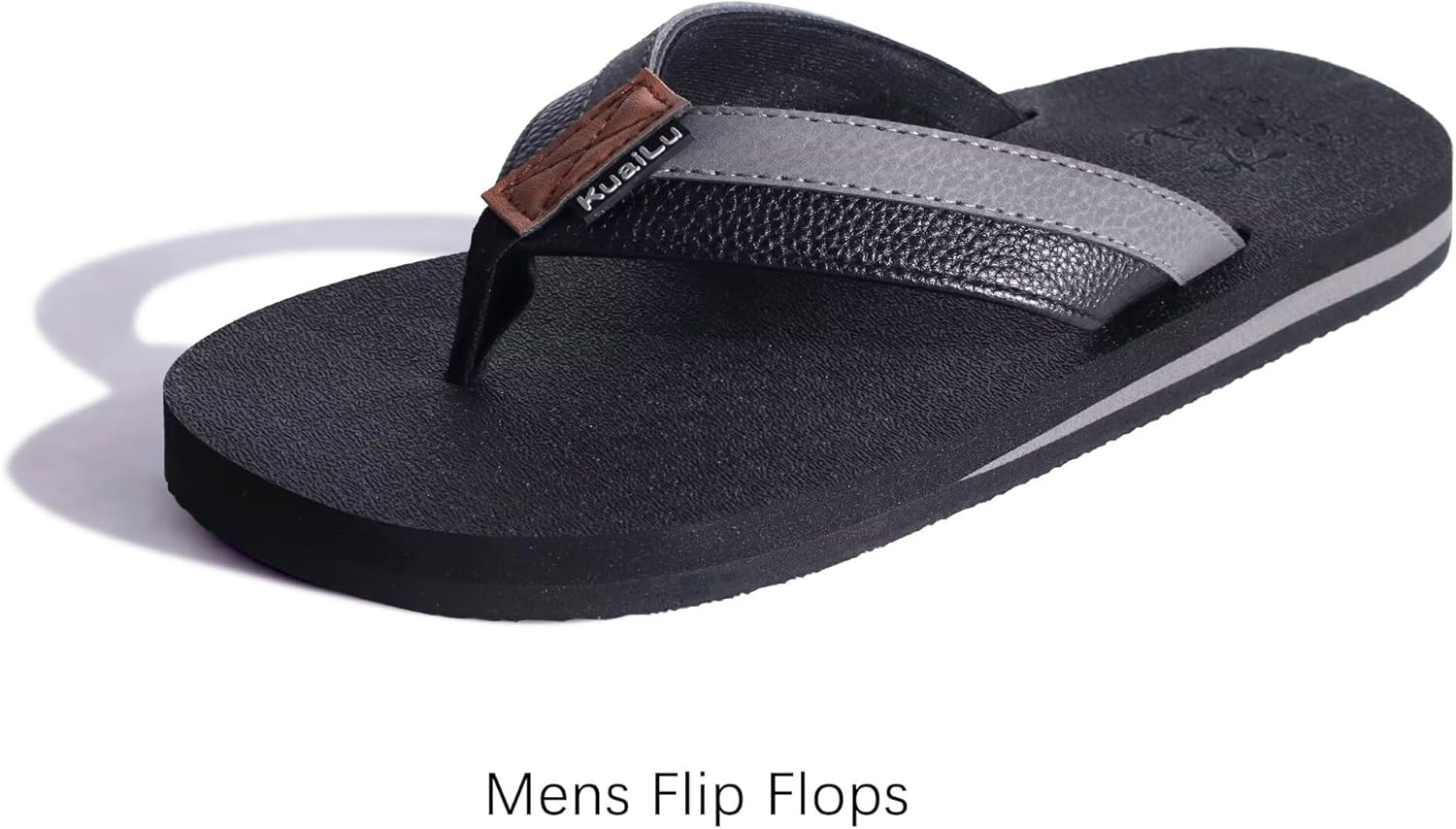 KuaiLu Men's Yoga Mat Leather Flip Flops with Arch Support Comfortable Cushion Walking Thong Sandals Slip On Indoor Outdoor - Image 8
