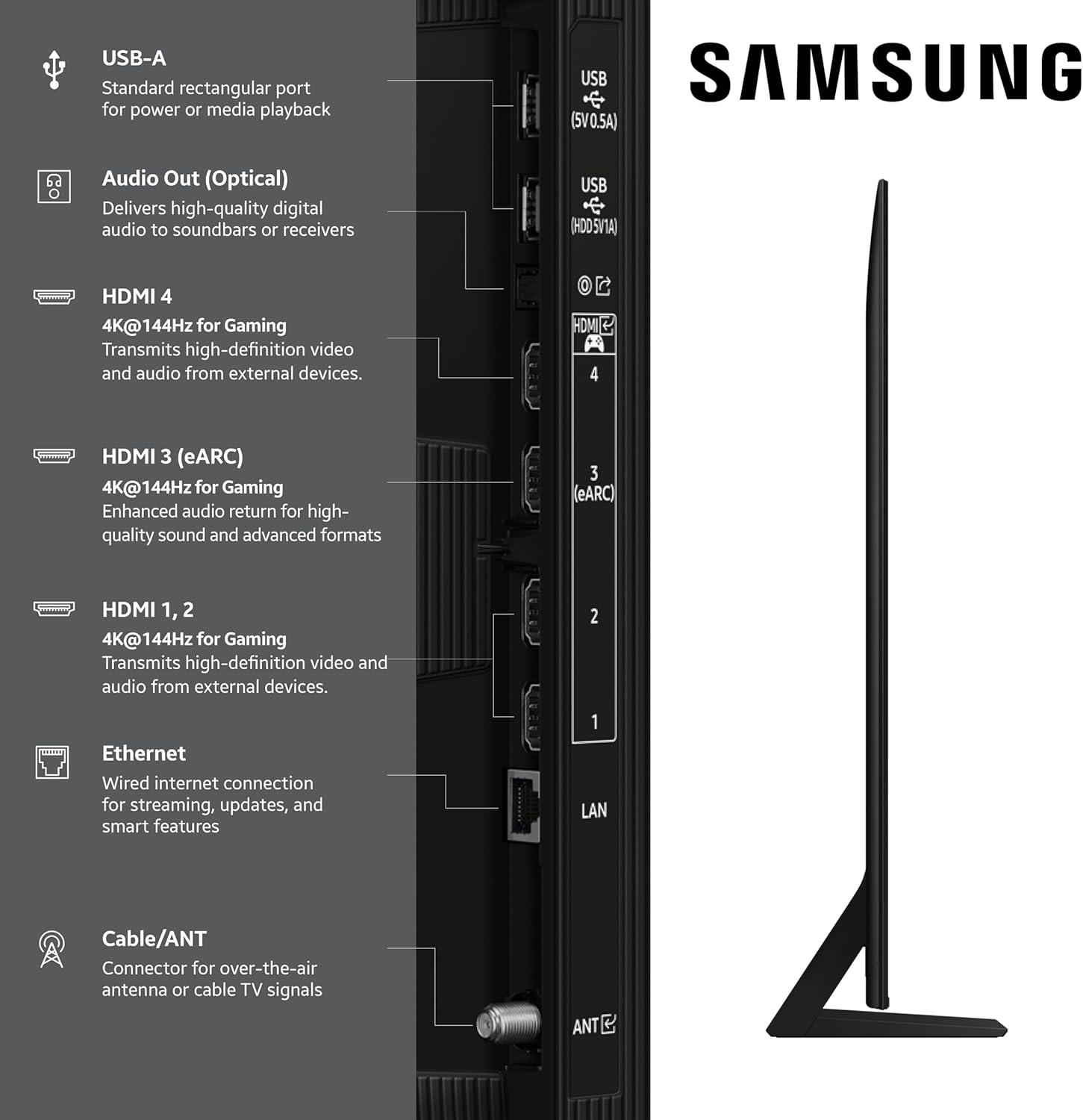 Samsung 55-Inch Class Neo QLED QN70F 4K Mini LED Smart TV (2025 Model) NQ4 AI Gen2 Processor, Quantum Matrix Technology Slim, Motion Xcelerator 144Hz, Samsung Vision AI, Alexa Built-in - Image 3