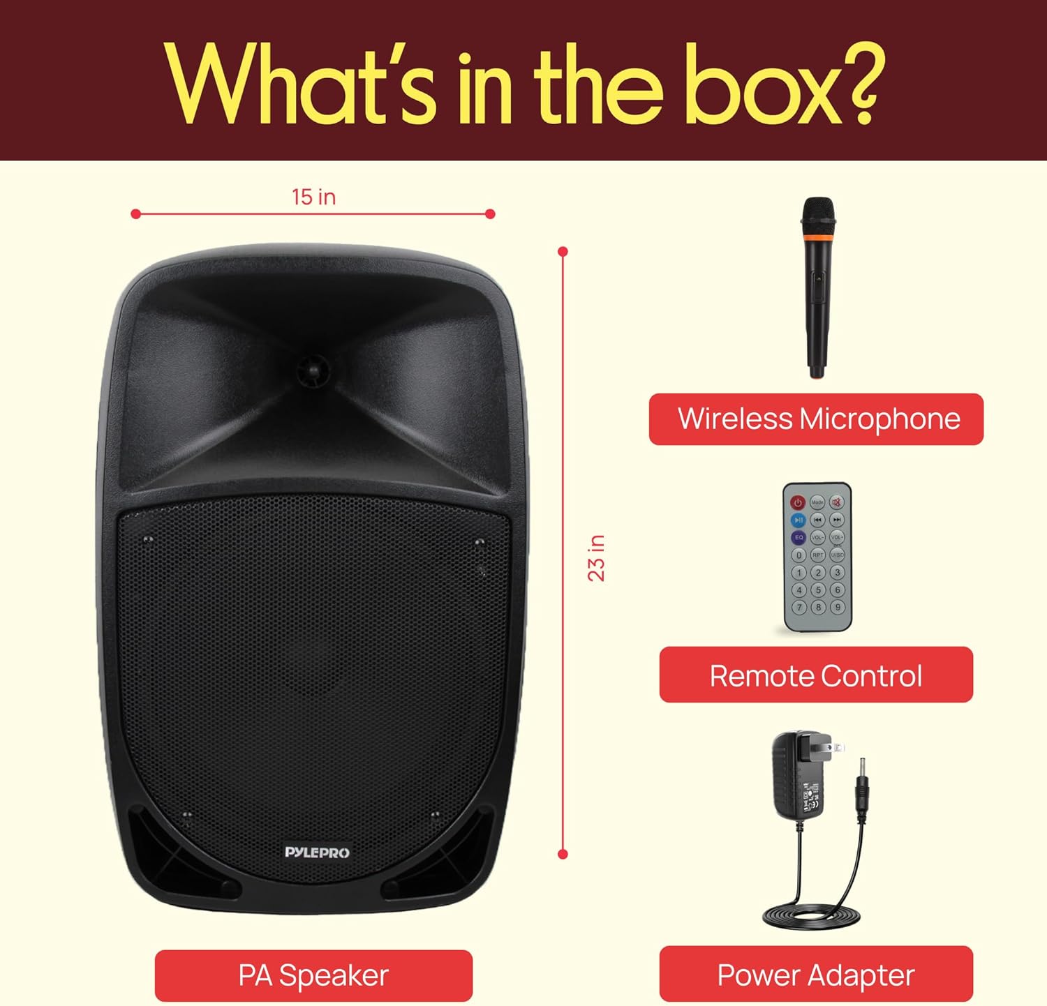 Pyle 1200W Portable Bluetooth PA Speaker - 12’’ Subwoofer, LED Battery Indicator Lights W/Built-In Rechargeable Battery, MP3/USB/SD Card Reader, and UHF Wireless Microphone - Pyle PSBT125A,Black - Image 3
