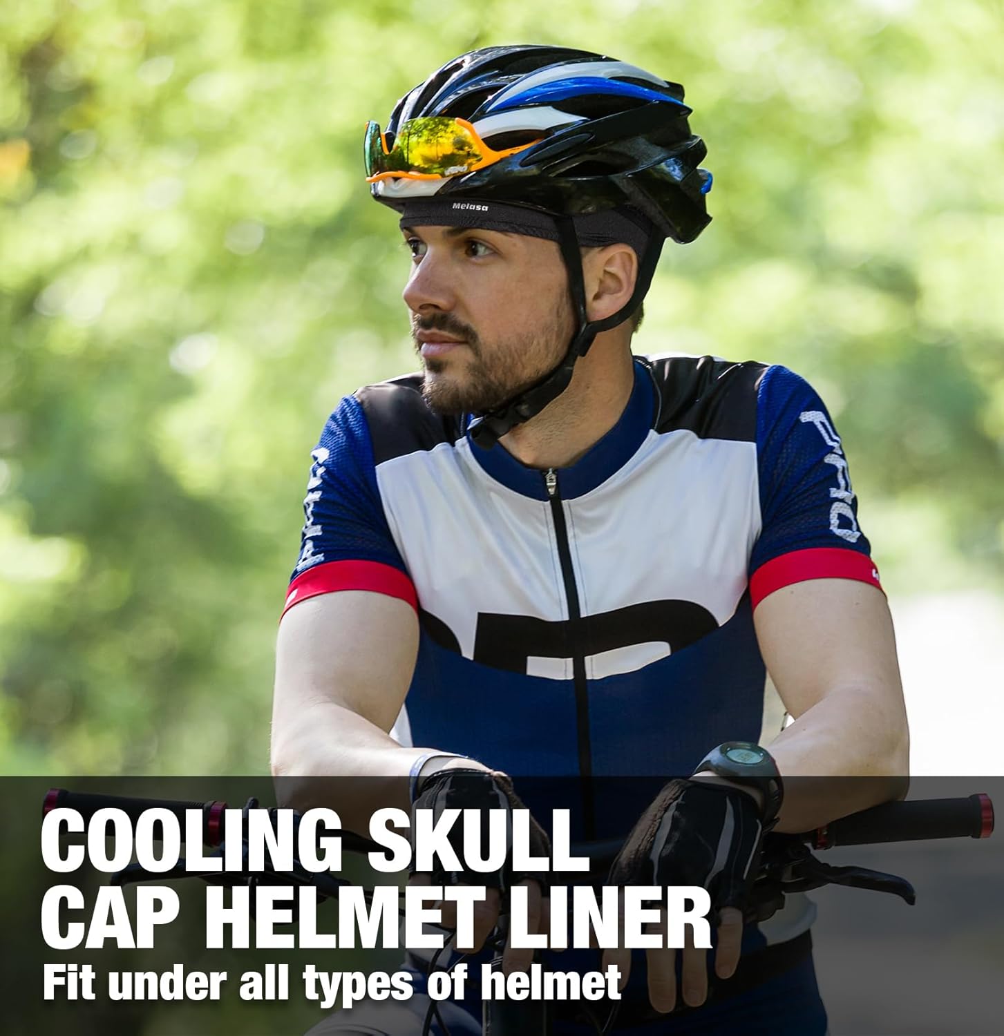 MELASA Cooling Skull Caps Helmet Liner, Lightweight Mesh Under Helmet Cycling Motorcycle Hard Hat Sweat Liner for Men Women - Image 2