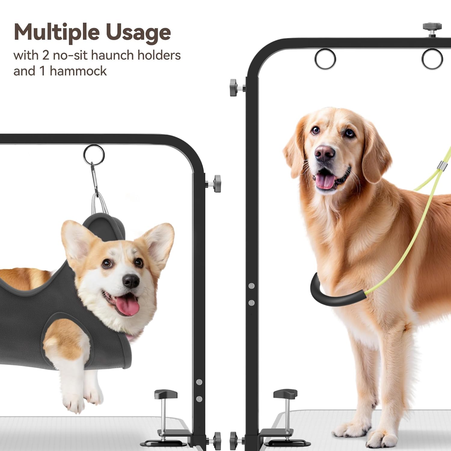 Adjustable Pet Grooming Arm for Table: 42" Height & 27"-39" Width, Clamp Fits Up to 2.76", Includes Hammock & 2 No-Sit Nooses, Heavy-Duty Dog Grooming Station for Home Use, Nail Trimming & Drying - Image 2