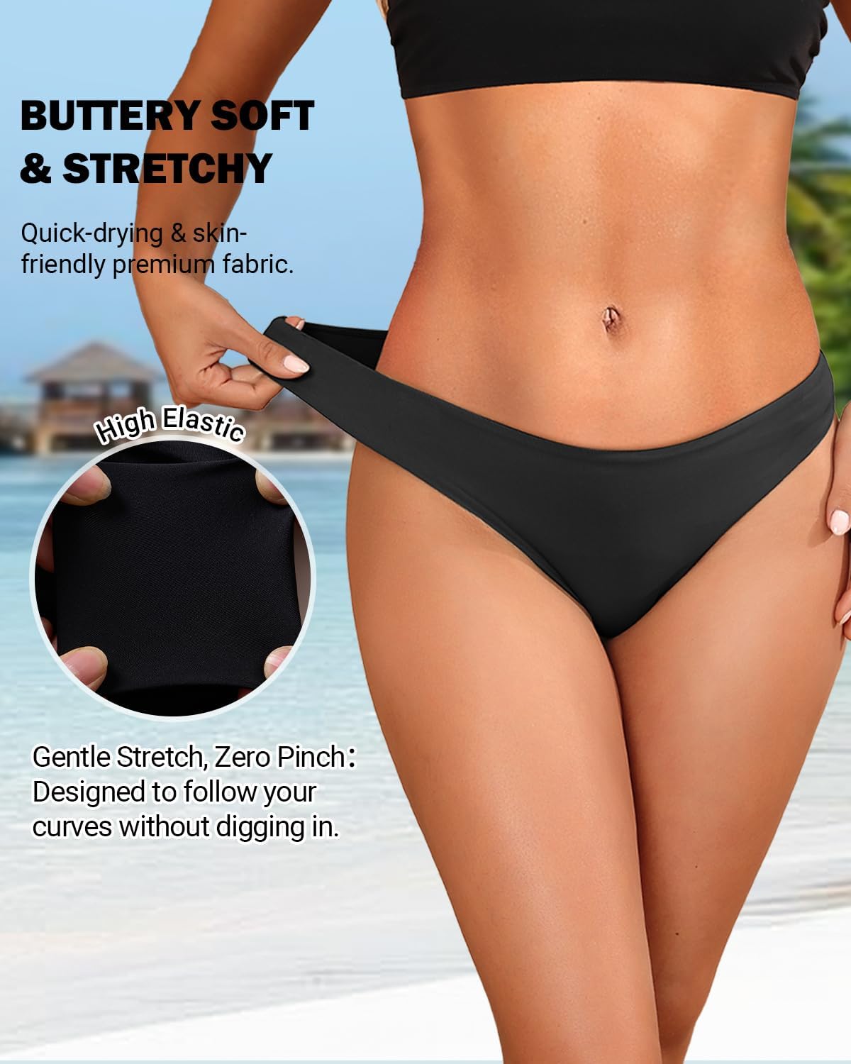 Tempt Me Women Low Rise Bikini Bottoms - Moderate Coverage Bathing Suit Bottoms Low Waisted Swimsuit Bottoms Brief 2025 - Image 4