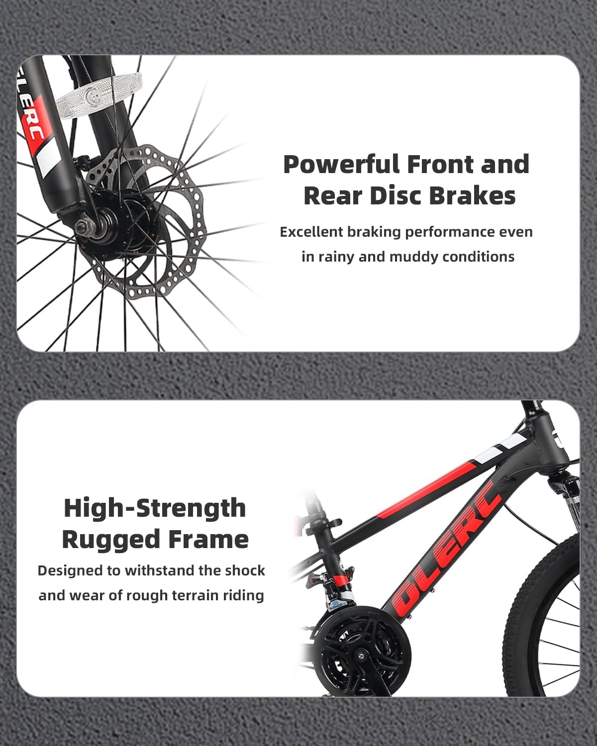 Glerc 20 24 Inch Kids Bike, Kids Mountain Bike for Boys and Girls Ages 6-15, 21-Speed Skyline Bicycle with Front Suspension and Disc Brakes, Multiple Colors - Image 2