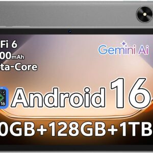 Android 16 Tablet 10.1 inch Tablet with Octa-Core Processor, 20GB RAM 128GB ROM 1 TB Expandable, 1280×800 HD IPS Touch Screen, GPS, 8H Battery, WiFi 6, BT 5.2, Dual Camera (Gray)