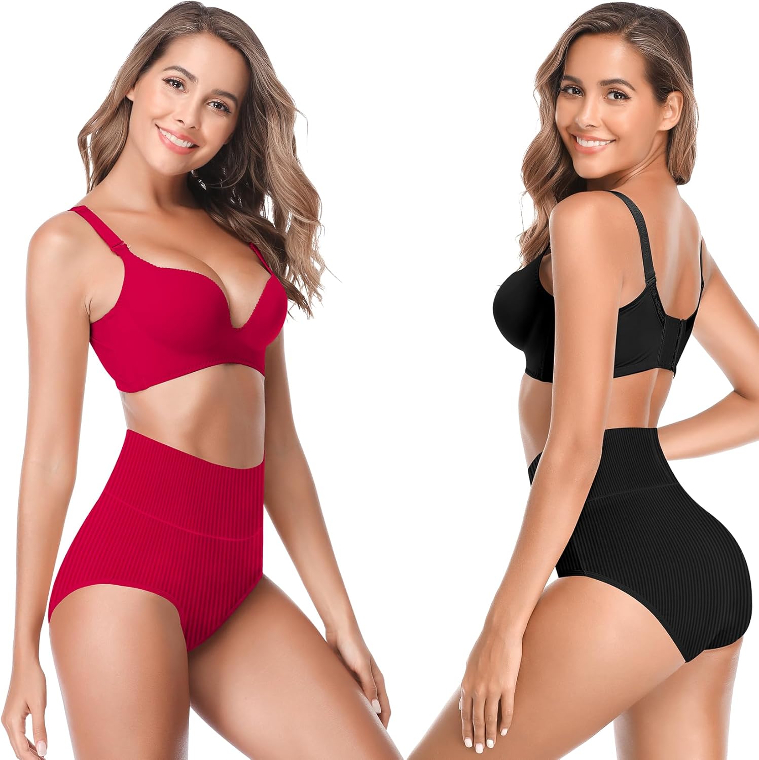 Women's High Waist Cotton Underwear Super Stretchy Briefs Full Coverage Panties Soft Women Panties 5-Pack - Image 3
