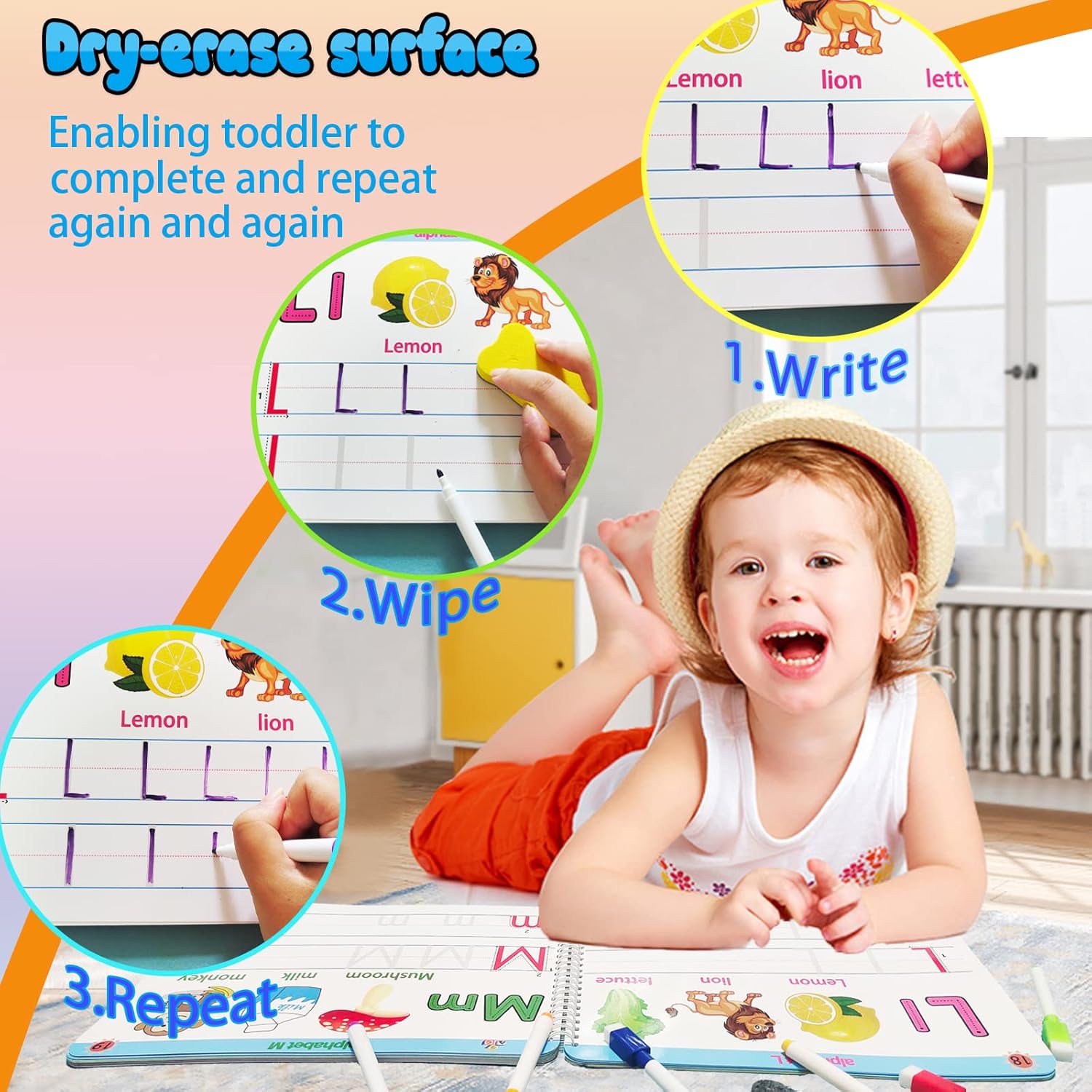 ALIANFLY Preschool Learning Activities Educational Workbook - Toddler Prek Montessori Handwriting Practice Activity Tracing Toys Busy Book for Kids, Autism Learning Materials and ABC Learning Book - Image 5
