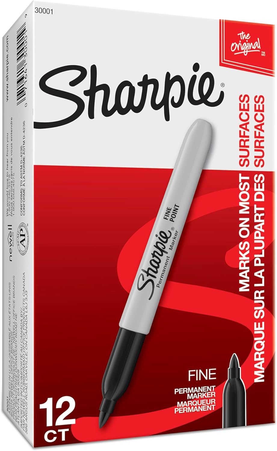 Sharpie Permanent Markers, Fine Tip, Black, 12 Count - Office Supplies, Quick Drying, Fade Resistant, For Wood, Plastic, Paper, Metal, And More - Image 8