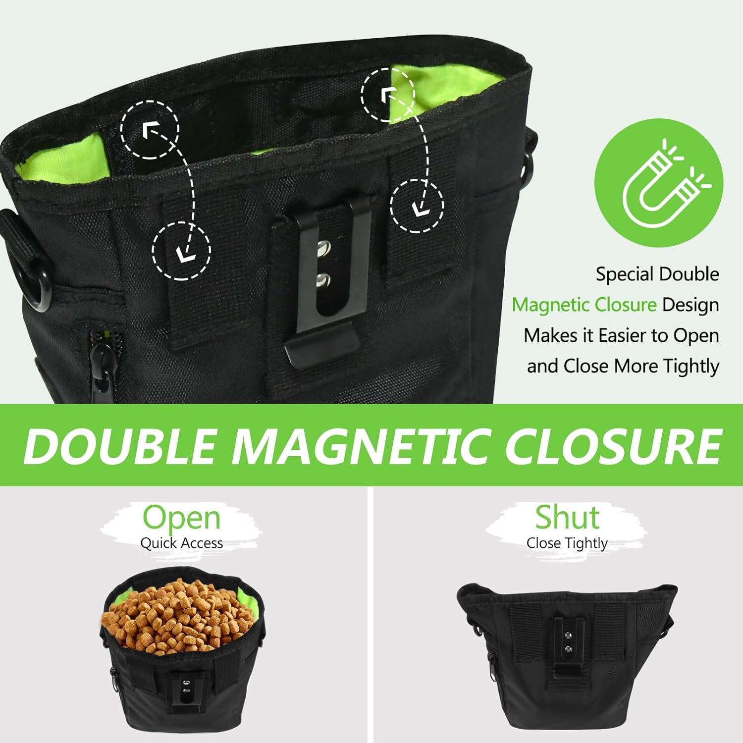 kissleaf Dog Treat Pouch with Magnetic Closure, Treat Pouches for Pet Training, Large Dog Treat Training Pouch and Dog Clicker, Dog Training Treat Pouch Built-in Poop Bag Dispenser, Hands-Free Snack - Image 4