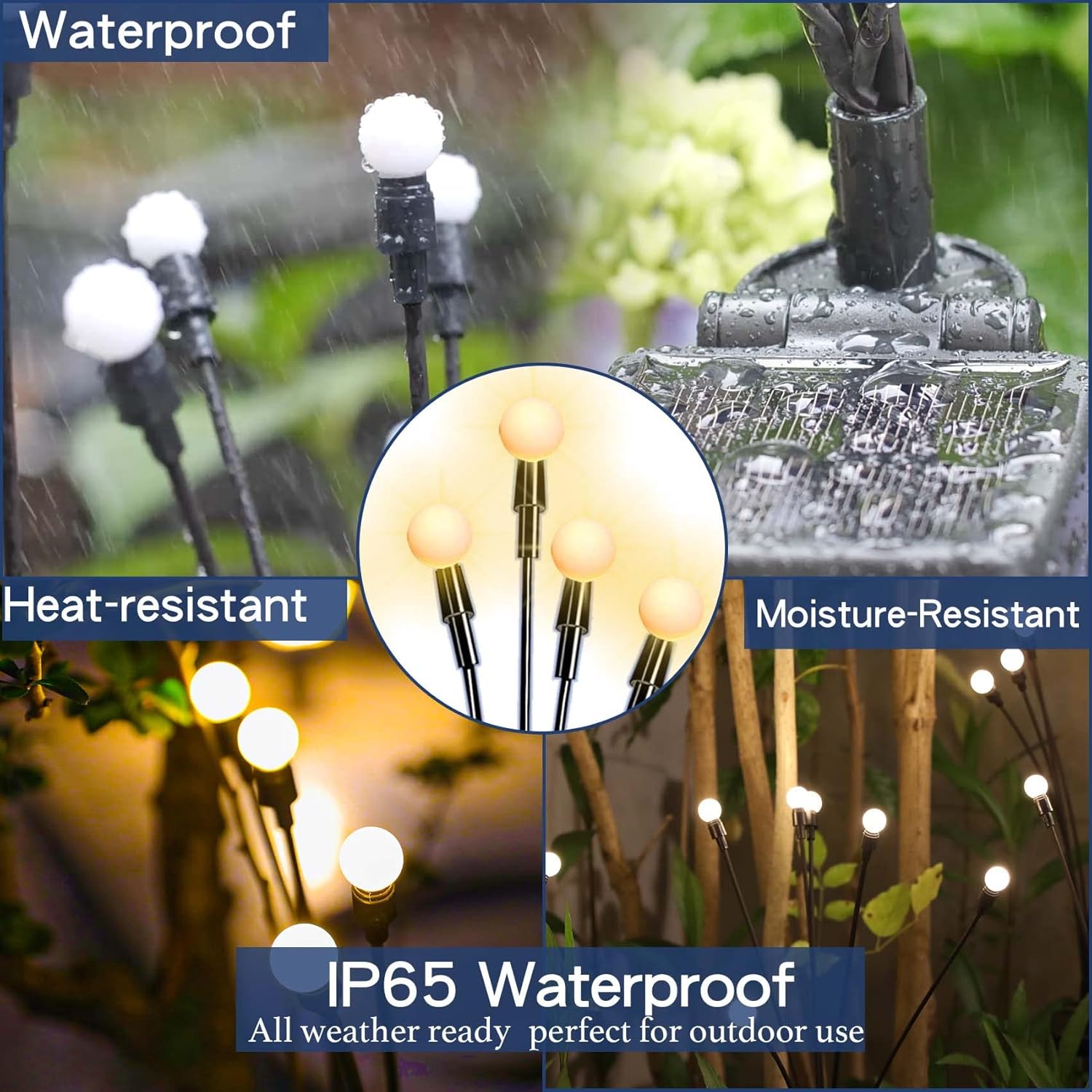 TONULAX Solar Garden Lights - Upgraded Solar Swaying Light, Sway by Wind, Outdoor Lights, Yard Patio Pathway Decoration, High Flexibility Iron Wire & Heavy Bulb Base, Warm White(2 Pack) - Image 5