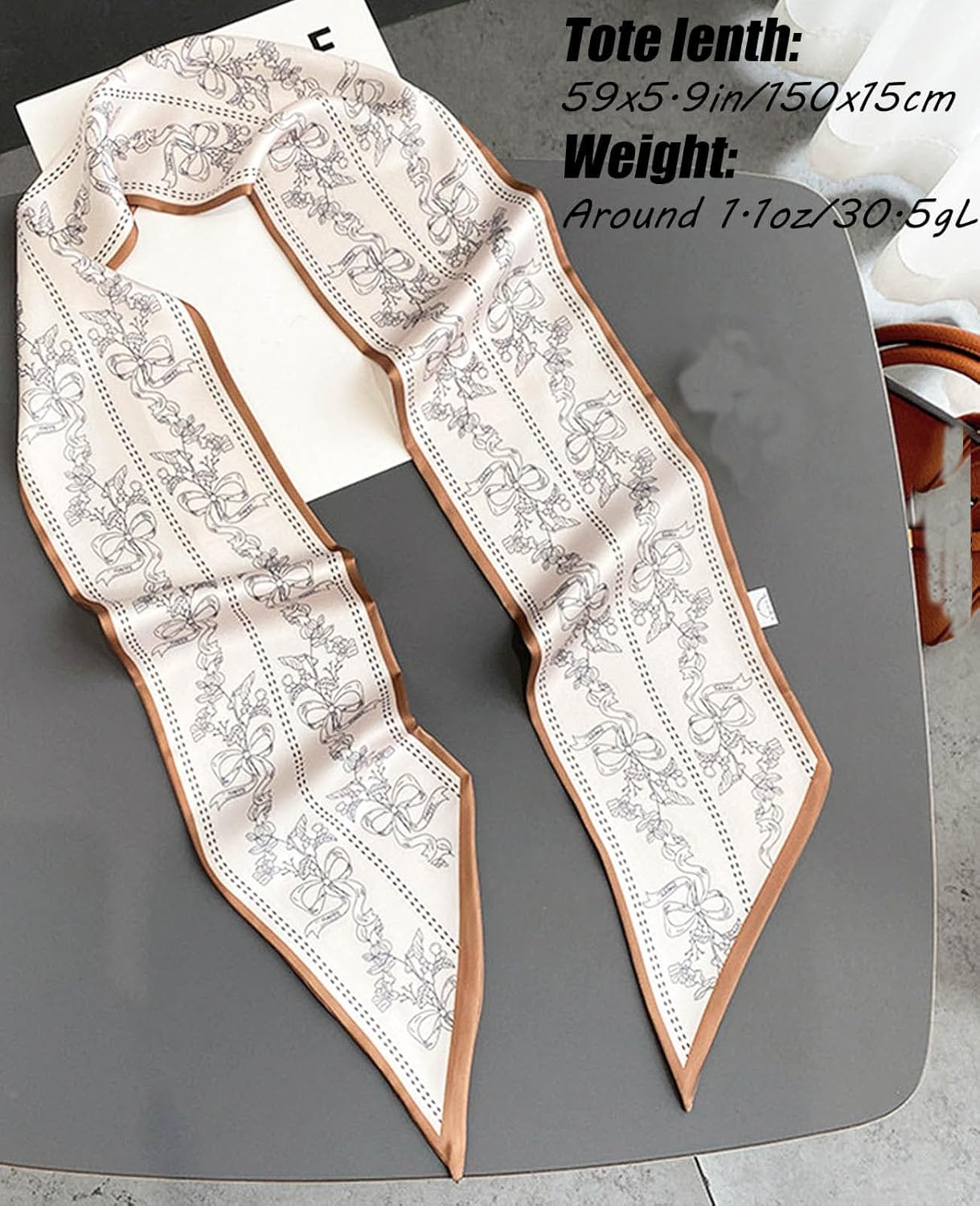 Hioyiwse Head Scarf Hair Neck Scarves For Women Purse Bag Scarfs For Handbags Silky Long Thin Satin Headscarf Fashion - Image 3
