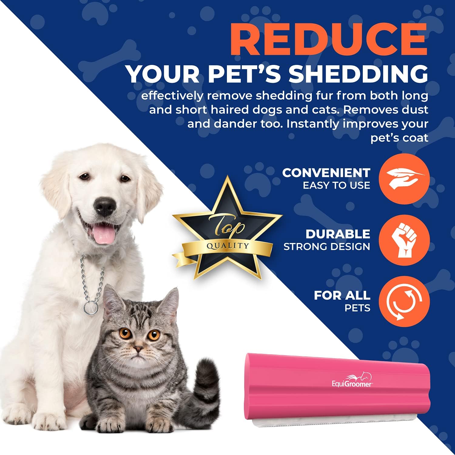 EasyGroomer Deshedding Brush for Dogs & Cats – Undercoat Grooming Tool for Short & Long Hair, Removes Loose Fur & Dirt, Reduces Shedding for Small & Large Pets, Pink - Image 5