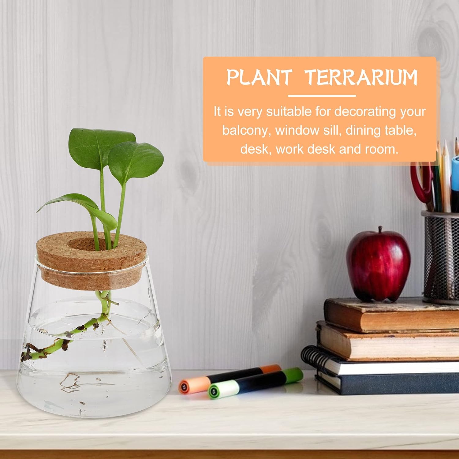 Aquatic Plant Transparent for Indoor/Outdoor Imitation Glass Flower Planter Garden Supplies Home Decor Hydroponic Flowerpot
