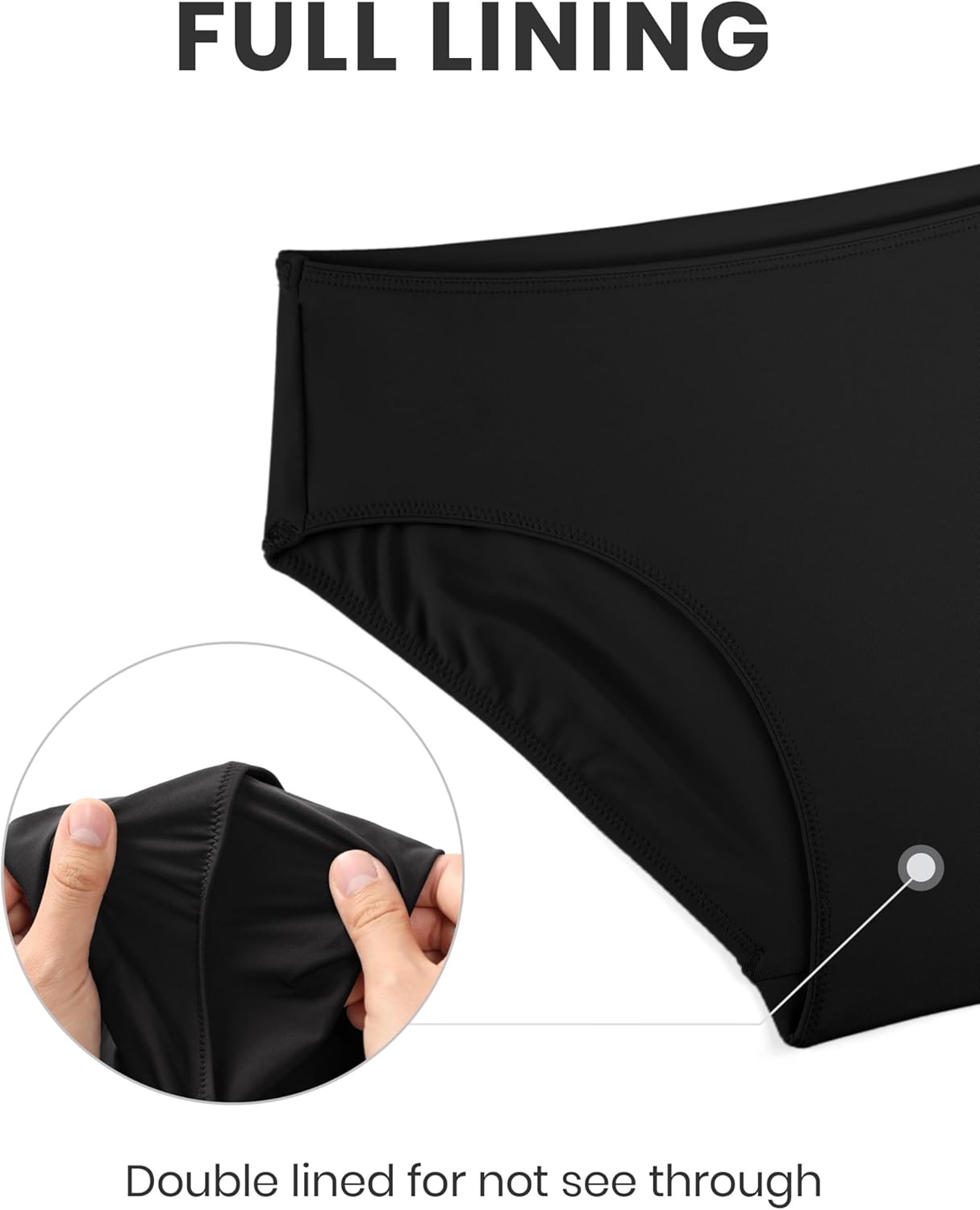 CRZ YOGA Mid Waisted Bikini Bottoms for Women - Full Coverage Bathing Suit Swimsuit Basic Swim Briefs - Image 5