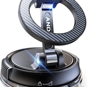ANDERY Car Phone Holder for Magsafe [78+LBS Strongest Suction & 2400gf Magnetic] 360° Adjustable Car Phone Mount, Phone Holders for Your Car for iPhone 17-12 Pro Max Plus Air, Carbon Fiber
