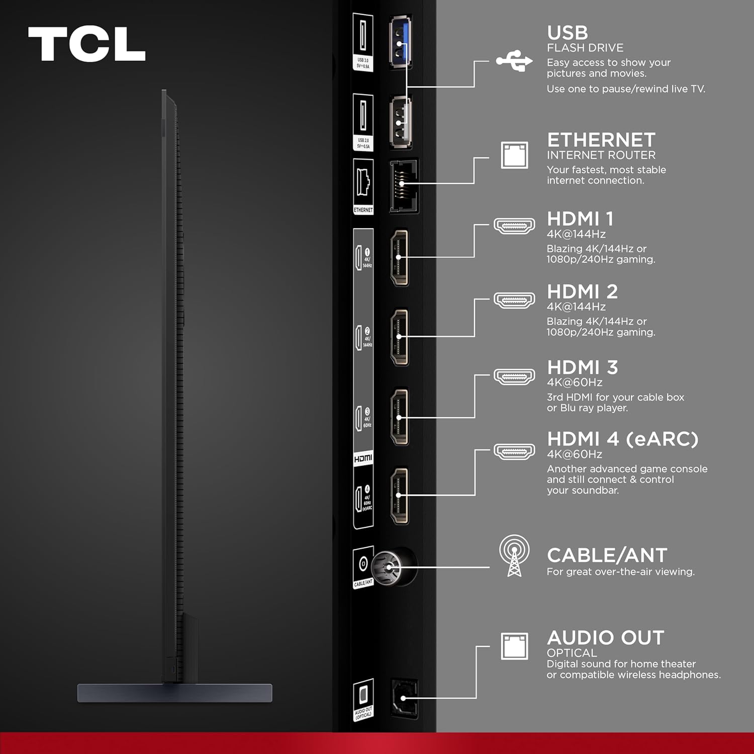 TCL 98-Inch Q65 QLED 4K UHD Smart TV with Google TV (98Q651G, 2024 Model) Dolby Vision, Dolby Atmos, HDR Pro+, Game Accelerator Enhanced Gaming, Voice Remote, Works with Alexa, Streaming Television - Image 14
