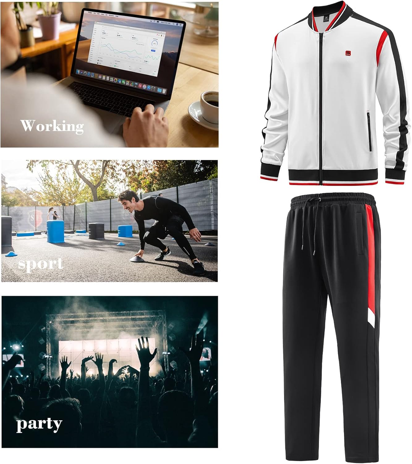 W JIANWANG Men's Casual Tracksuits Long Sleeve Jogging Suits Sweatsuit Sets Track Jackets and Pants 2 Piece Outfit - Image 5