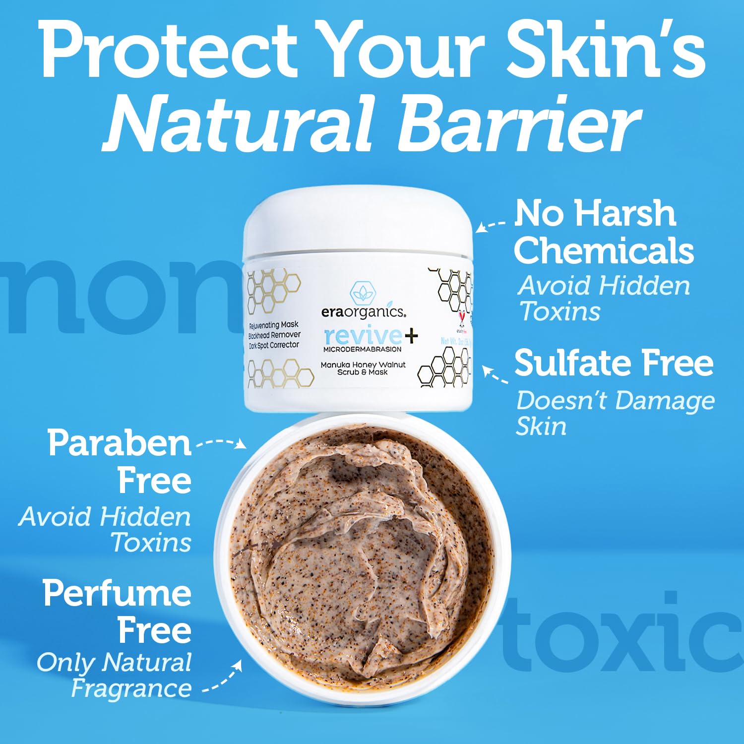 Manuka Honey Exfoliating Face Scrub – Gentle Microdermabrasion Face Exfoliator to Help Smooth, Soften & Balance with Moisturizing Organic Superfoods 2oz - Image 4