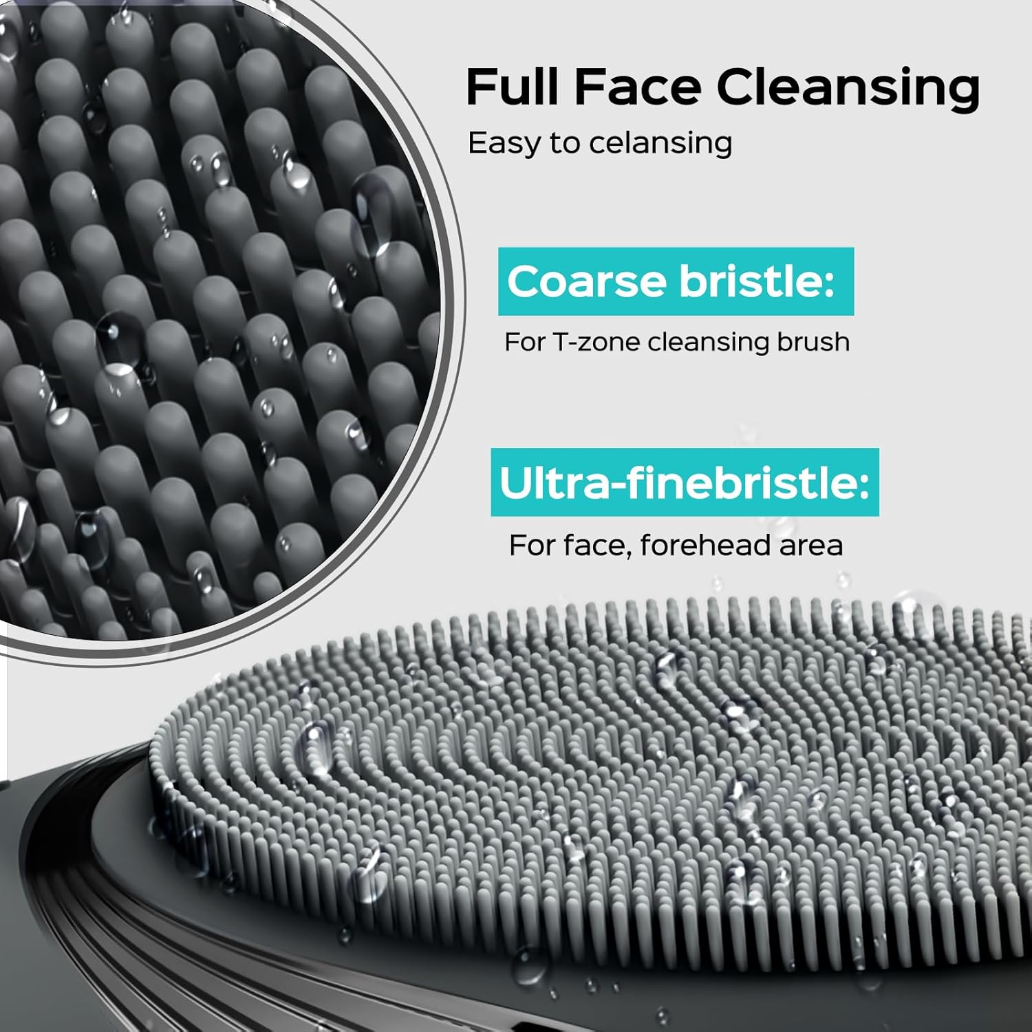 COSLUS FBS01 Facial Cleansing Brush Face Scrubber: Portable Silicone Waterproof Rechargeable Face Wash Brush, 5 Cleansing Modes, Electric Deep Cleaning for Men & Women, Removing Blackhead Exfoliating - Image 6