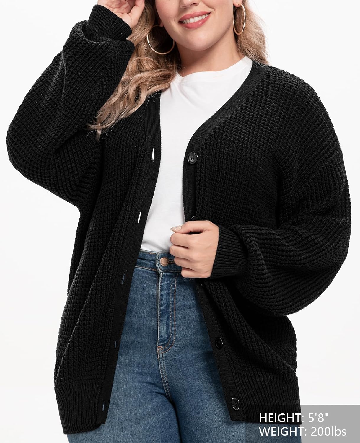 QUALFORT Cardigan Sweaters for Women 100% Cotton Button-Down Oversized Knit Outerwear Fall Tops for Women 2026 - Image 3