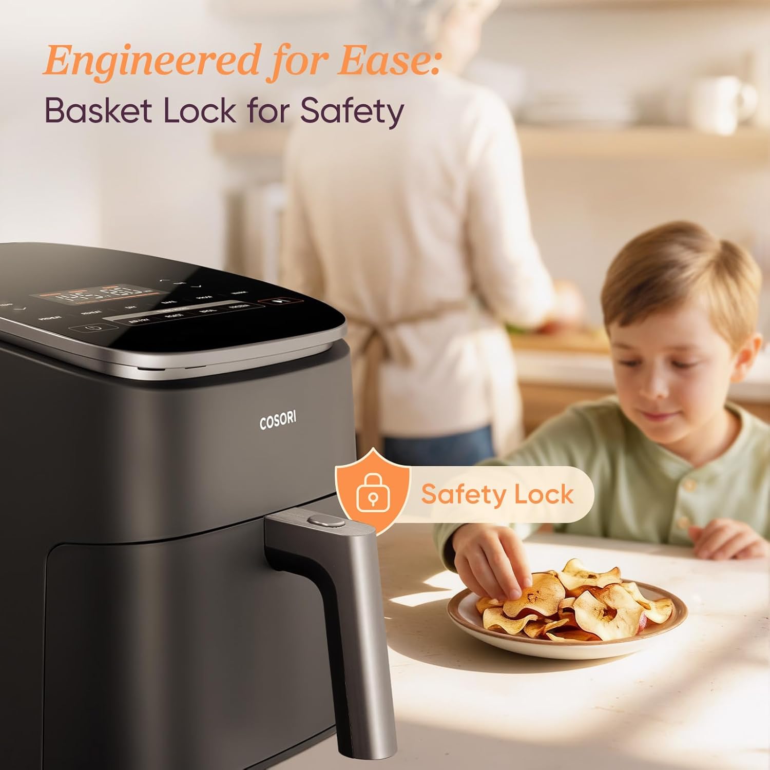Cosori 9-in-1 TurboBlaze Air Fryer 6 Qt, PFAS-Free Ceramic Coating, 90°–450°F, Precise Heating for Even Results, Air Fry, Roast, Bake, Broil, Dry, Frozen, Proof, Reheat, Keep Warm, 120V, Dark Gray - Image 8