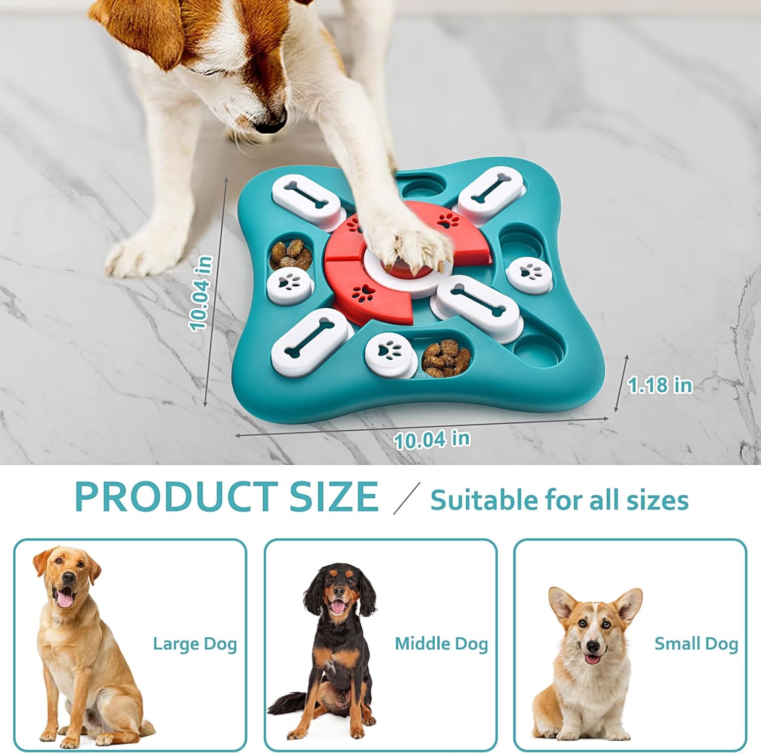 PETSTA Dog Puzzle Toys, Treat Dispensing Dog Enrichment Toys for IQ Training and Brain Stimulation, Interactive Mentally Stimulating Toys as Gifts for Puppies, Cats, Dogs - Image 2