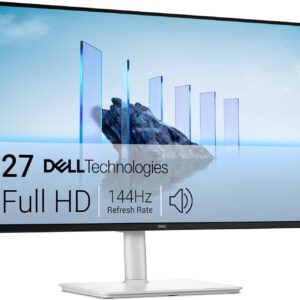 Dell 27 Plus Monitor – S2725HSM – 27-inch FHD (1920×1080) 144Hz 1ms Display, 2 x 3W Speakers, HDMI Connectivity, Height/Tilt/Pivot/Swivel Adjustability, AMD FreeSync – Ash White