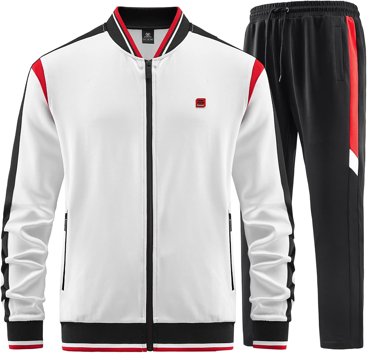 W JIANWANG Men's Casual Tracksuits Long Sleeve Jogging Suits Sweatsuit Sets Track Jackets and Pants 2 Piece Outfit - Image 2