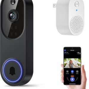 Orbitell 1080p Wireless Wi-Fi Video Doorbell Camera with Two Way Audio, Night Vision, Cloud Storage, Smart AI Motion Detection, Support 2.4GHz Wi-Fi only