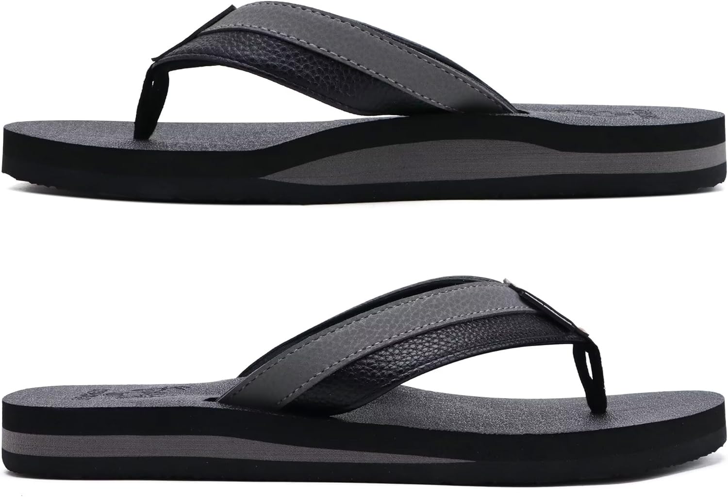 KuaiLu Men's Yoga Mat Leather Flip Flops with Arch Support Comfortable Cushion Walking Thong Sandals Slip On Indoor Outdoor - Image 9