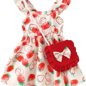 Mioglrie Baby Girl Clothes Newborn Dress Summer Toddler Girls’ Clothing Casual Sundress with Cute Bag Infant Outfits