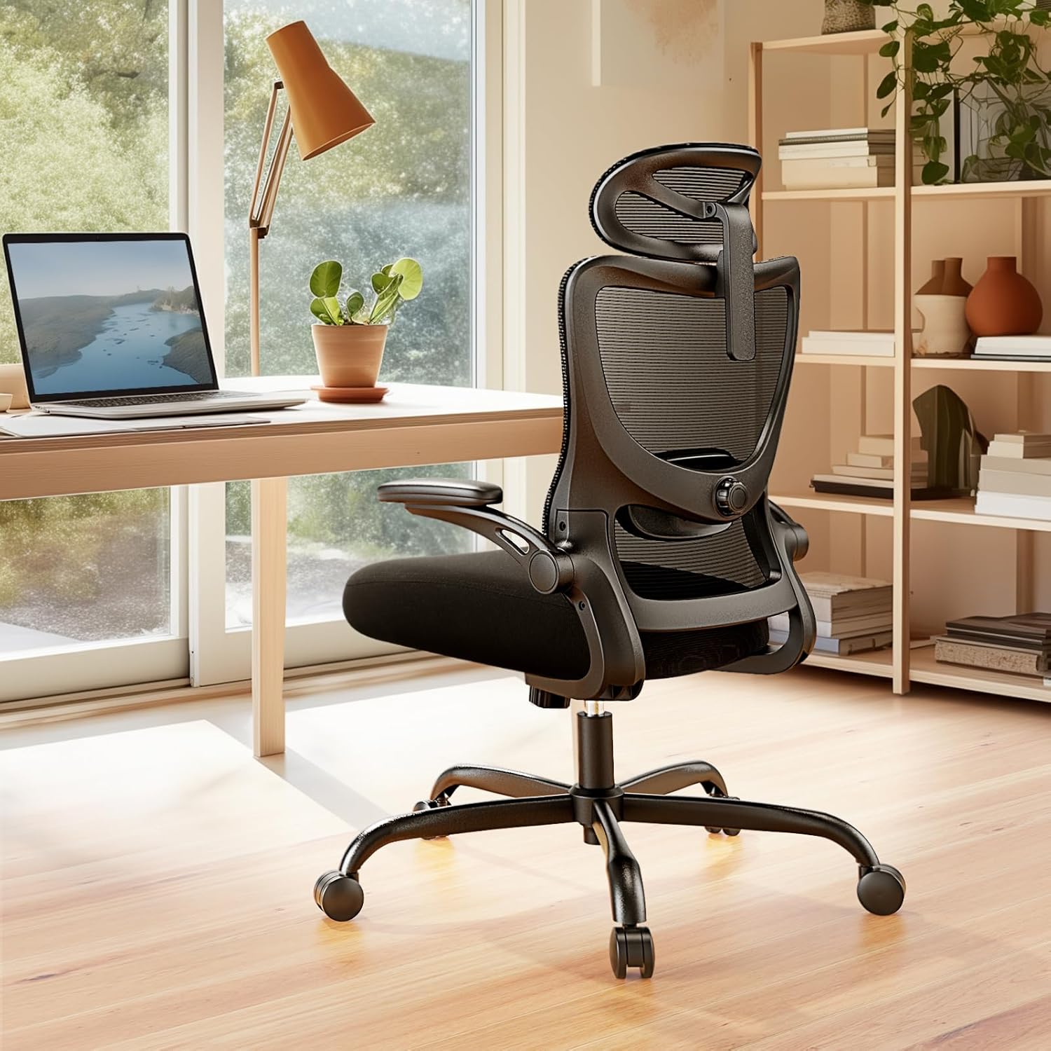 Marsail Ergonomic Office Chair: Office Desk Chair with High Back Mesh and Adjustable Lumbar Support Rolling Work Swivel Task Chairs with Wheel 3D Armrests and Headrest - Image 7