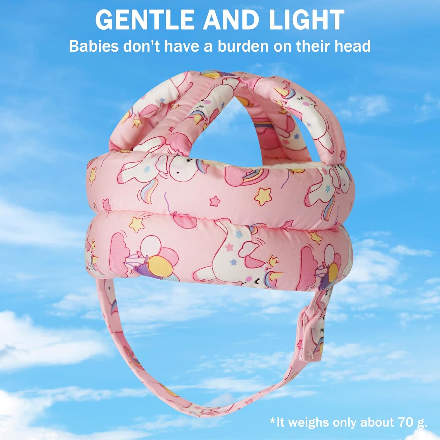 Baby Head Protector Baby Helmet for Crawling Walking, No Bumps Safety Head Adjustable Protective Cap for Walking, Playing (Unicorn) - Image 7