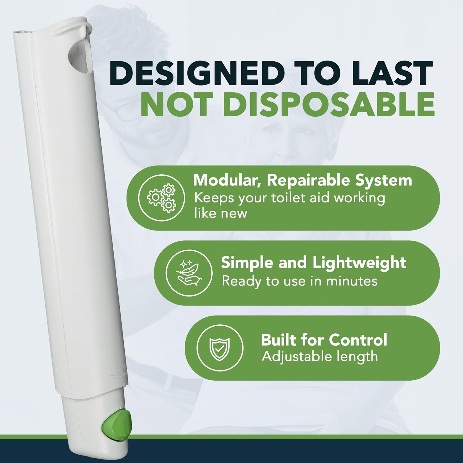 FreedomWand Toilet Tool Extension - 4" Toilet Assist Devices for Wiping Extension Piece - Lightweight and Easy to Use Bathroom Essentials, Adjustable Attachment for Personal Hygiene and Movement - Image 4