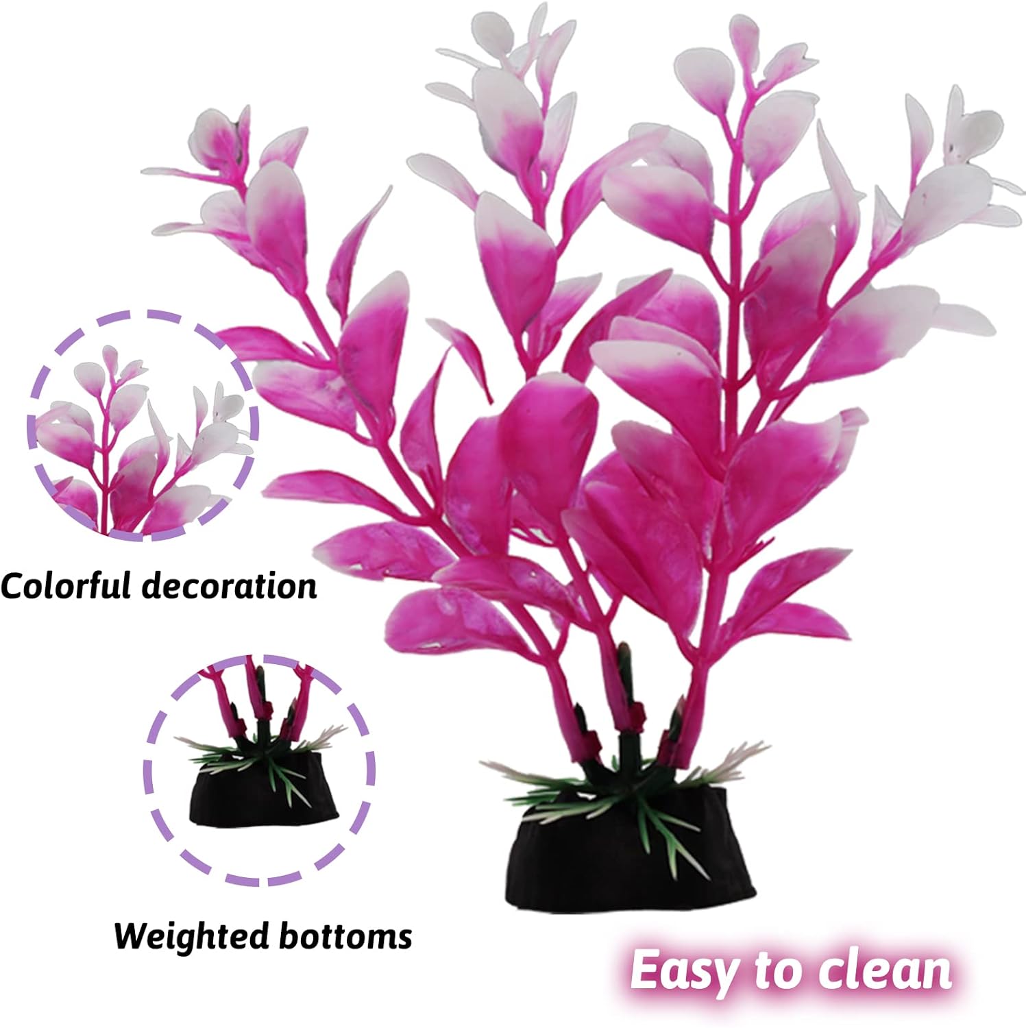Fish Tank Decorations Plants with Resin Coral, 8 pcs Aquarium Decor - Image 4